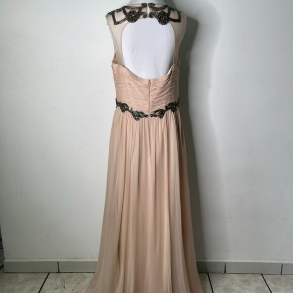 New Marchesa Notte Women's Blush Pink Maxi Dress Evening Gown Size 14 - Picture 9 of 14